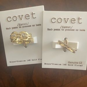 Covet gold rhinestone rings size 7